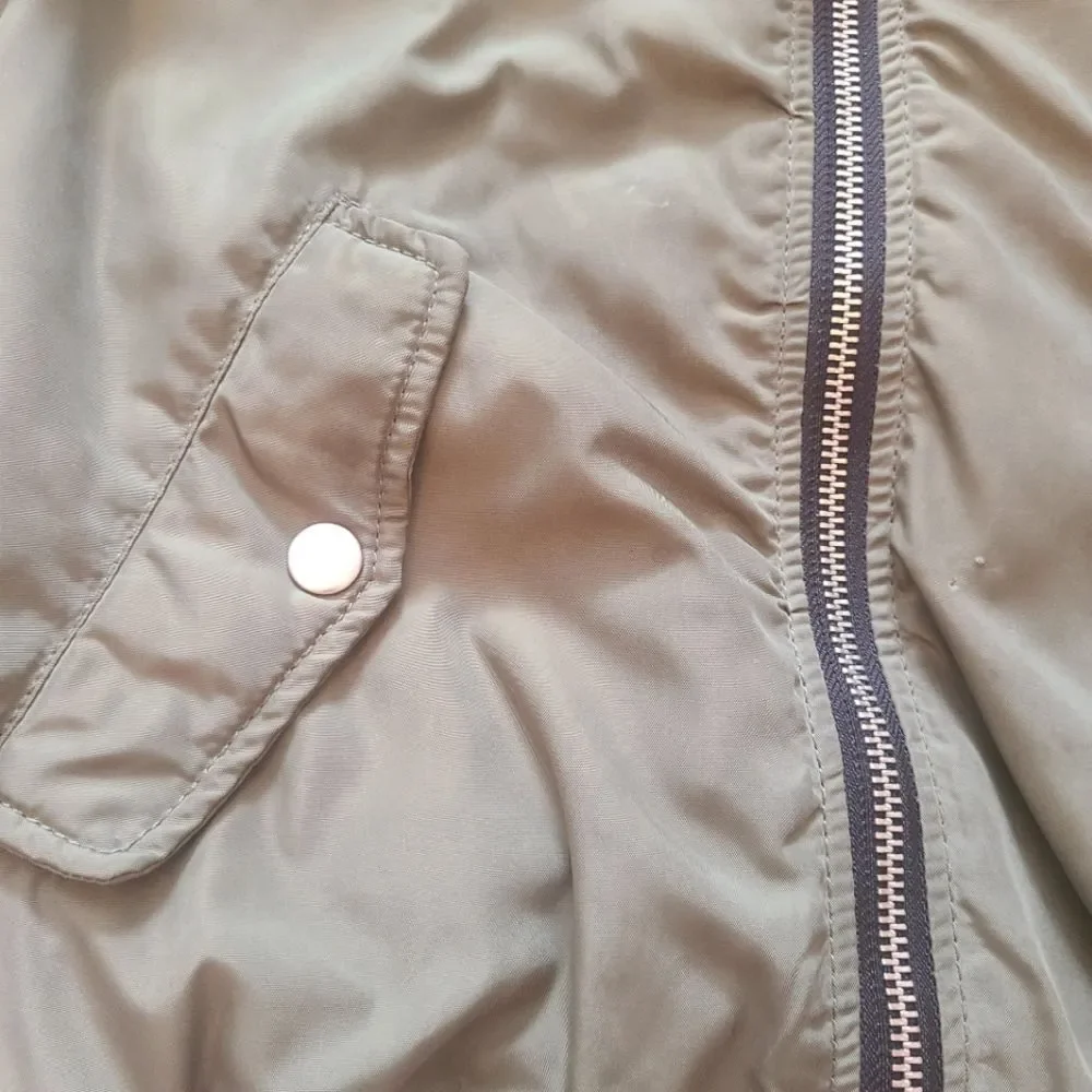 H&M Coat Lined‎ Zippered Warm Army Green sz 8-9 yrs